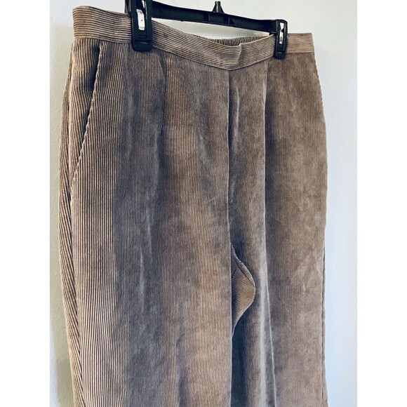 Alfred Dunner Pull On Corduroy Pants Women 16W Plus Brown High Rise - Picture 3 of 5